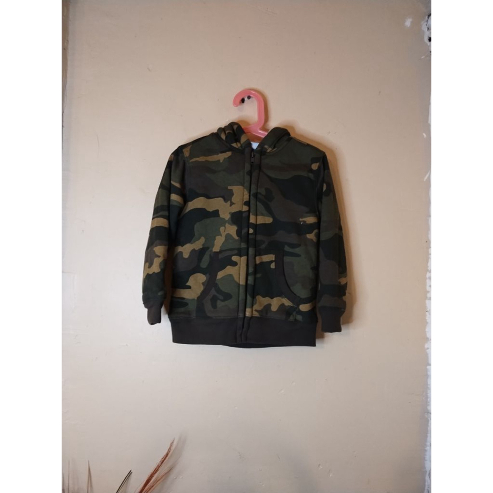 Health tex boys full zip camouflage hooded jack size 5t